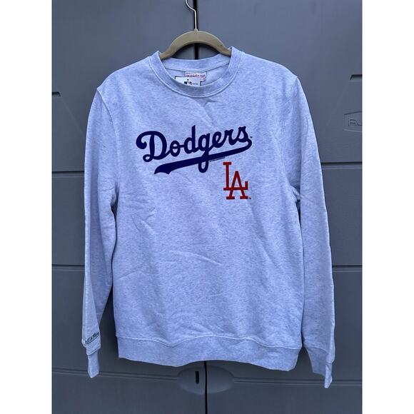 Mitchell And Ness Los Angeles Dodgers Men’s Crewneck Sweatshirt Retro Sz M Grey - Picture 1 of 10